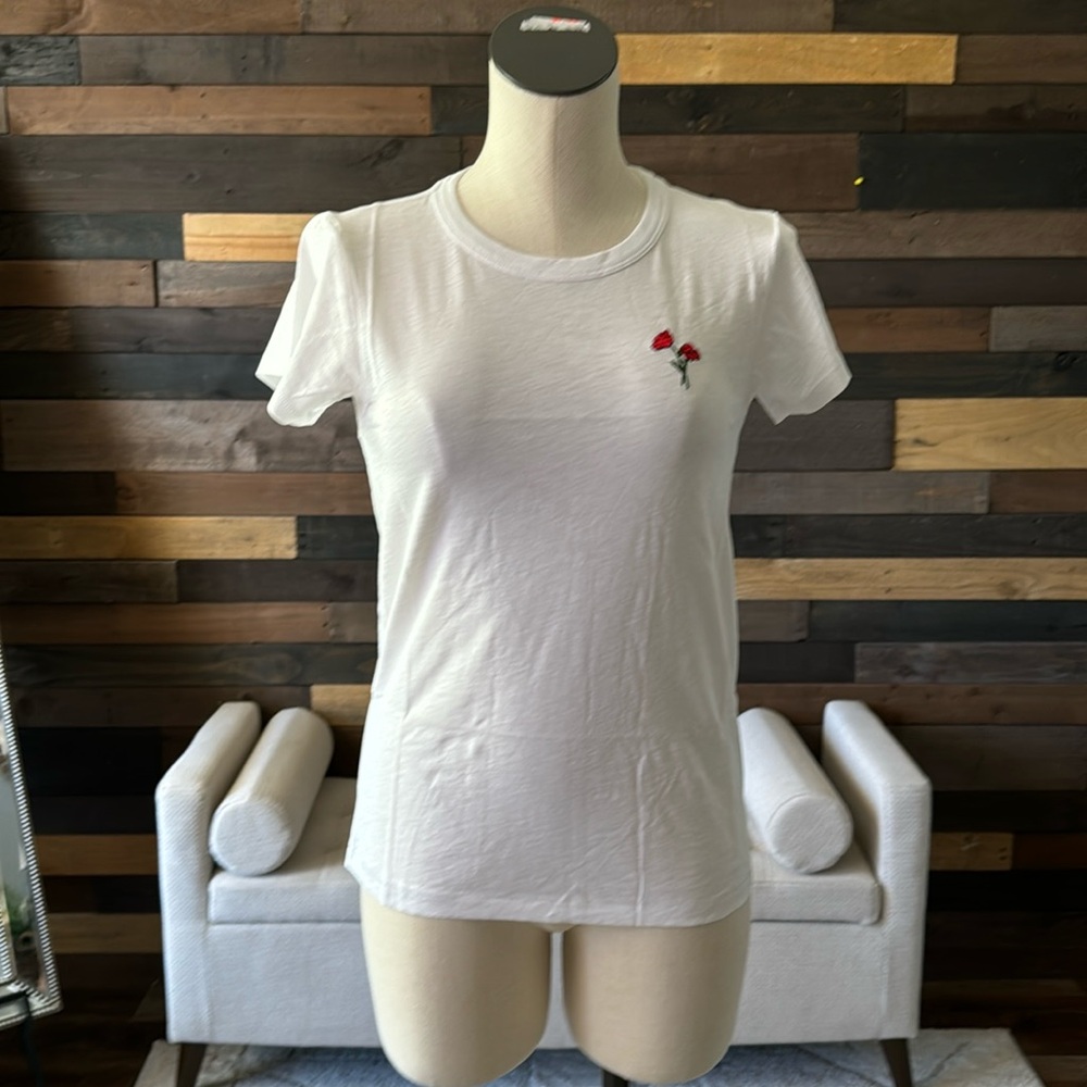 Women’s White S Tee Red Flower Rag & Bone